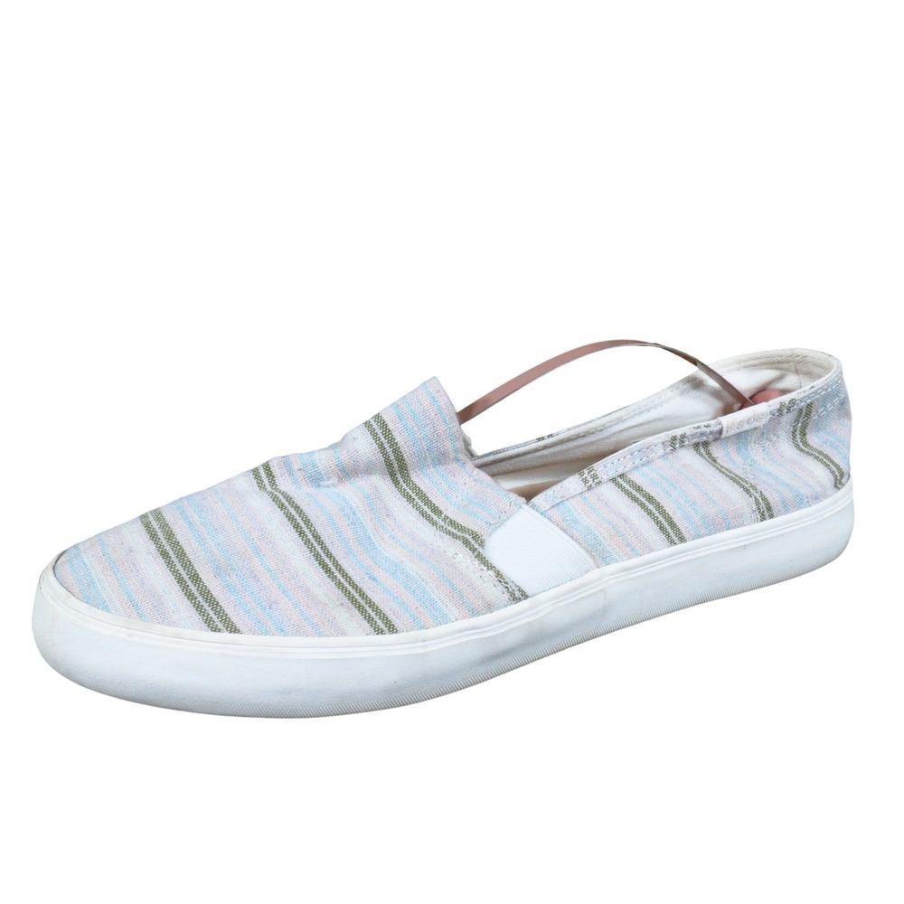 Keds Double Decker Women Shoe Sneaker 9.5 Casual SlipOn Stripe Canvas Multicolor